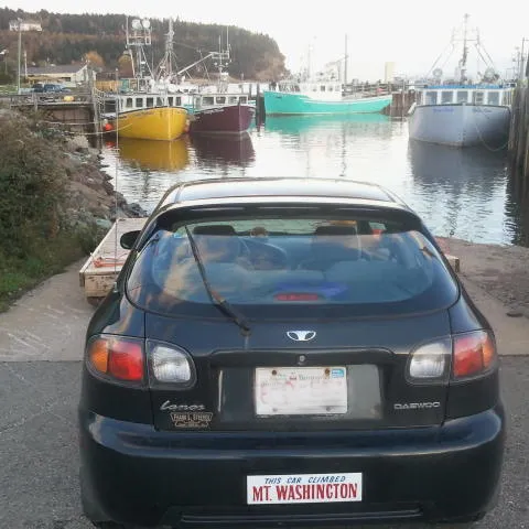 a car parked on the side of a road