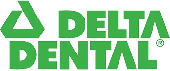 Green Delta Dental logo with a triangle and text.